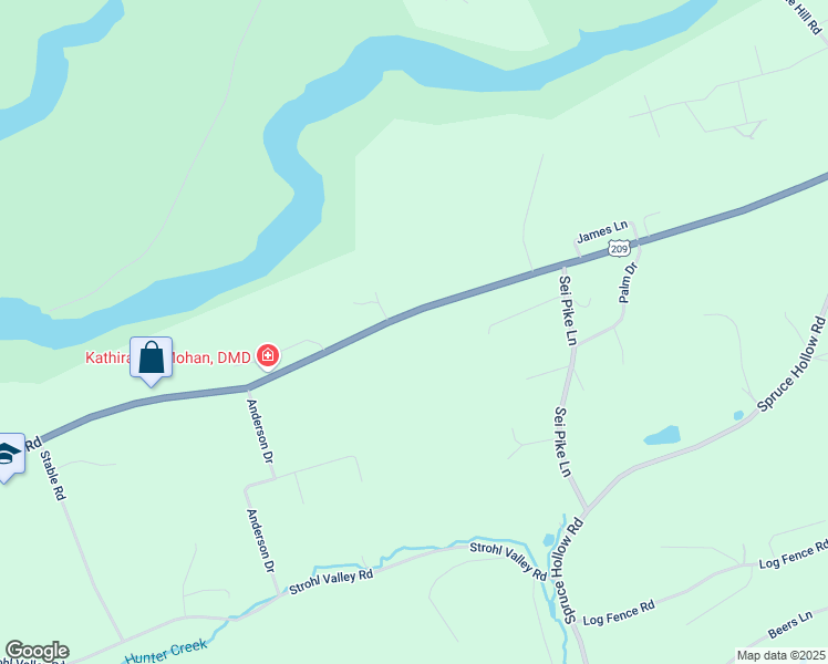 map of restaurants, bars, coffee shops, grocery stores, and more near 8860 Interchange Road in Lehighton