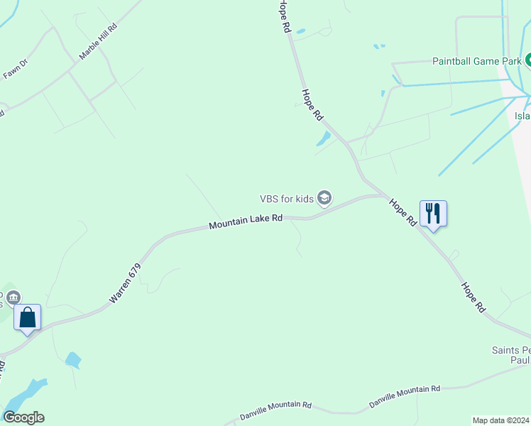 map of restaurants, bars, coffee shops, grocery stores, and more near 417 Mountain Lake Road in Liberty