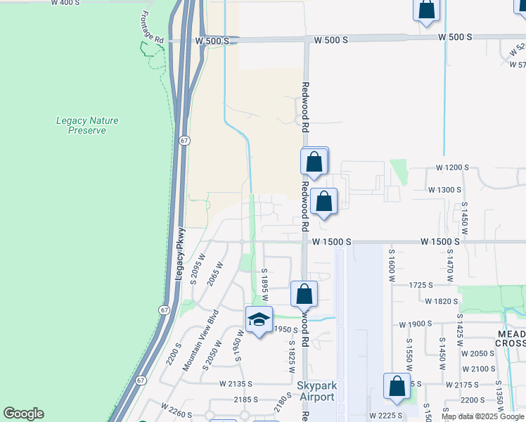 map of restaurants, bars, coffee shops, grocery stores, and more near 1349 South Mountain Crest Drive in Woods Cross