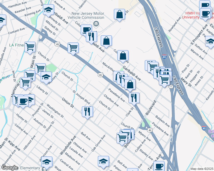 map of restaurants, bars, coffee shops, grocery stores, and more near in Lodi