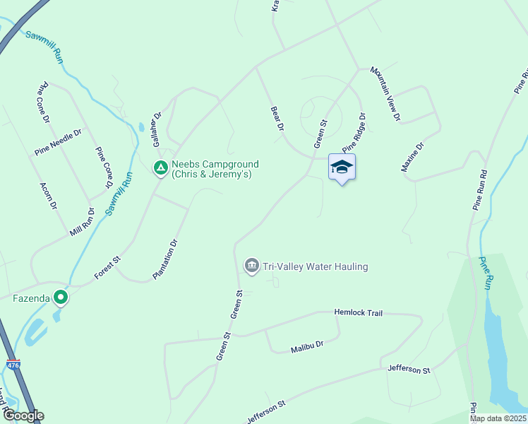 map of restaurants, bars, coffee shops, grocery stores, and more near 1120 Green Street in Lehighton
