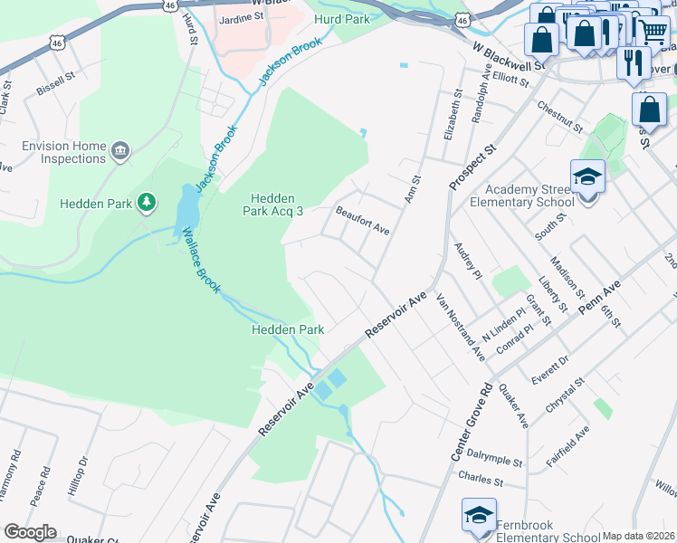 map of restaurants, bars, coffee shops, grocery stores, and more near 51 Linwood Avenue in Dover