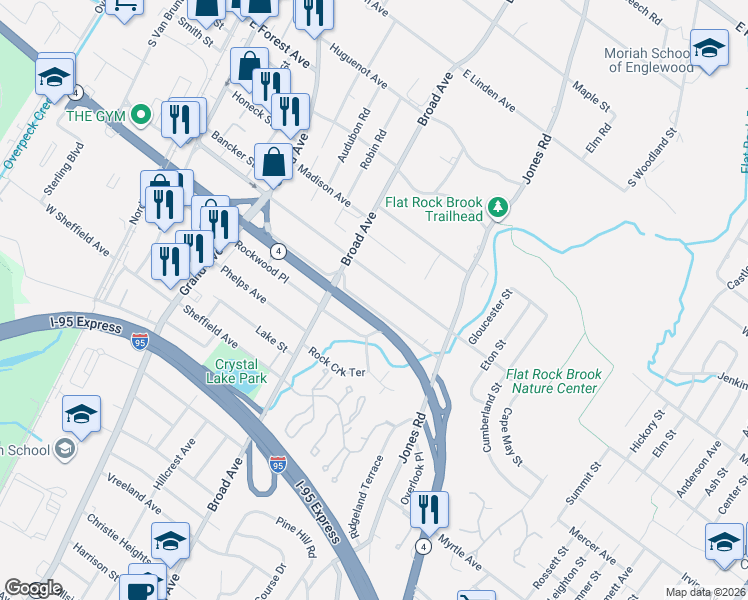 map of restaurants, bars, coffee shops, grocery stores, and more near 227 Walton Street in Englewood