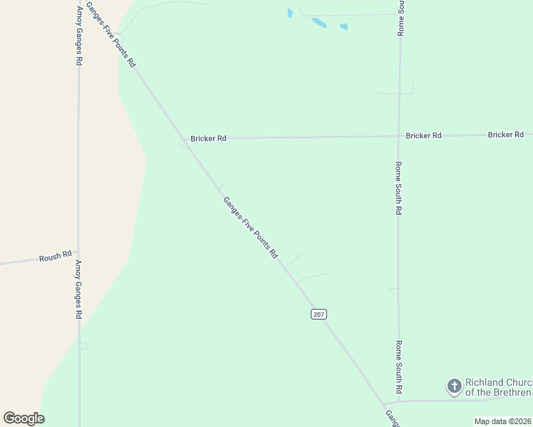 map of restaurants, bars, coffee shops, grocery stores, and more near 4424 Ganges-Five Points Road in Shiloh