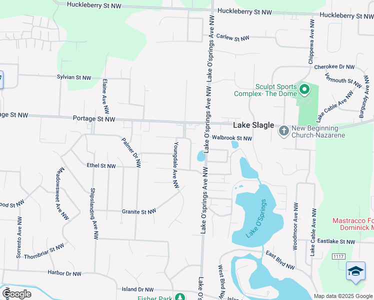 map of restaurants, bars, coffee shops, grocery stores, and more near 6595 Ravenwood Avenue Northwest in Canton