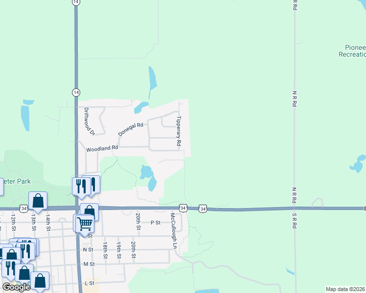 map of restaurants, bars, coffee shops, grocery stores, and more near 2001 Tipperary Road in Aurora
