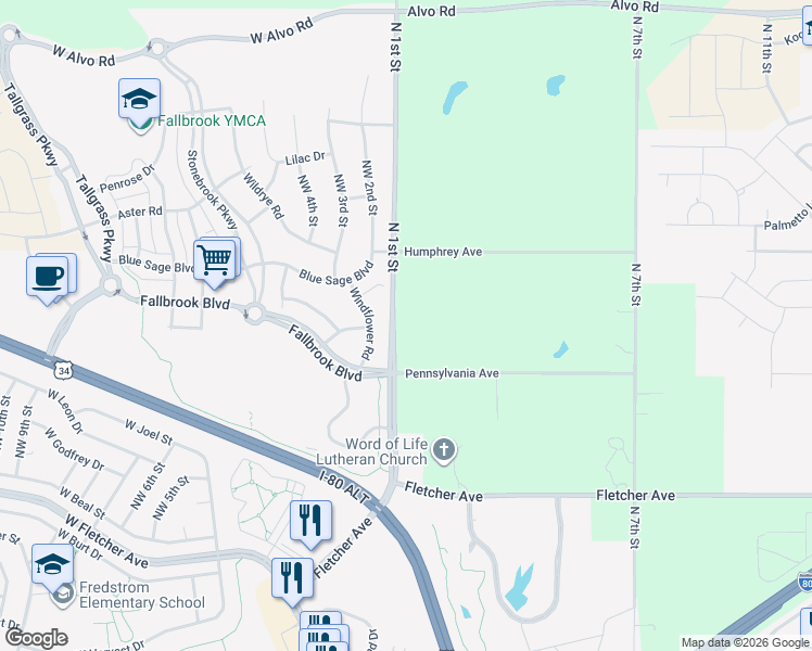 map of restaurants, bars, coffee shops, grocery stores, and more near 162 Pennsylvania Avenue in Lincoln