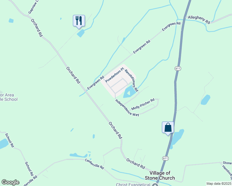 map of restaurants, bars, coffee shops, grocery stores, and more near 19 Flintlock Road in Mount Bethel