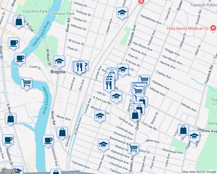 map of restaurants, bars, coffee shops, grocery stores, and more near 62 Third Place in Bogota