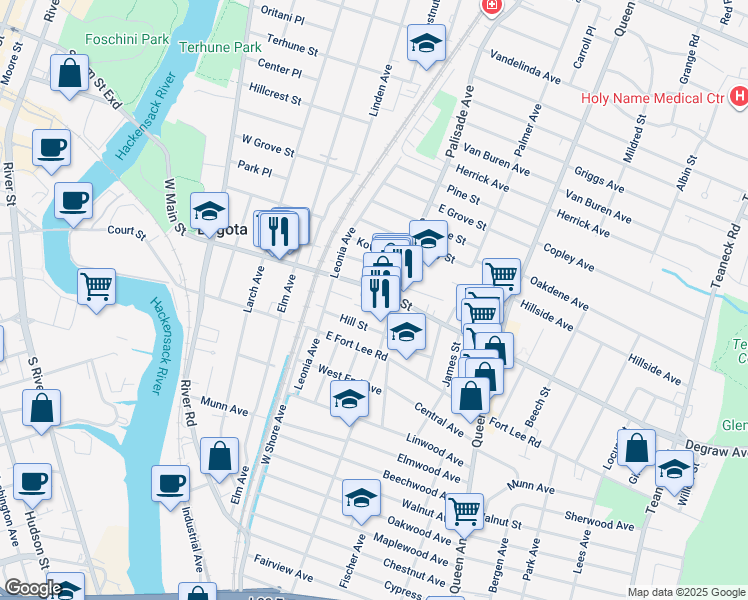 map of restaurants, bars, coffee shops, grocery stores, and more near 62 Third Place in Bogota