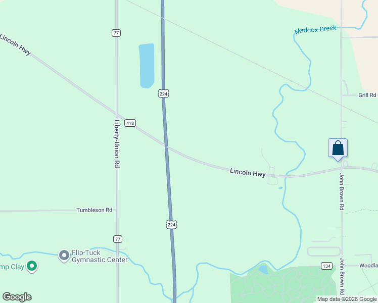 map of restaurants, bars, coffee shops, grocery stores, and more near 10262-10276 Lincoln Highway in Van Wert