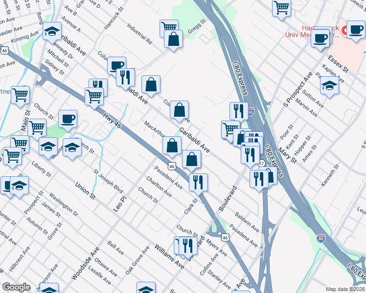 map of restaurants, bars, coffee shops, grocery stores, and more near in Lodi
