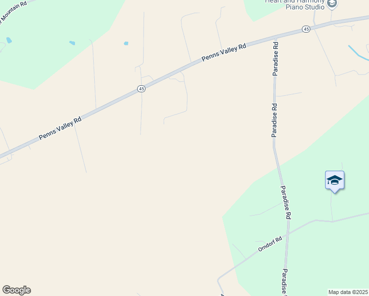 map of restaurants, bars, coffee shops, grocery stores, and more near 4730 Penns Valley Road in Spring Mills