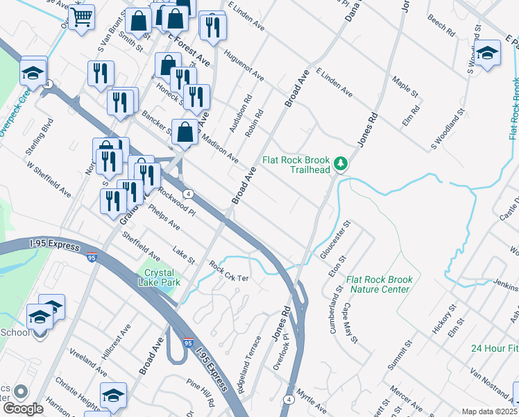 map of restaurants, bars, coffee shops, grocery stores, and more near 210 Allison Court in Englewood