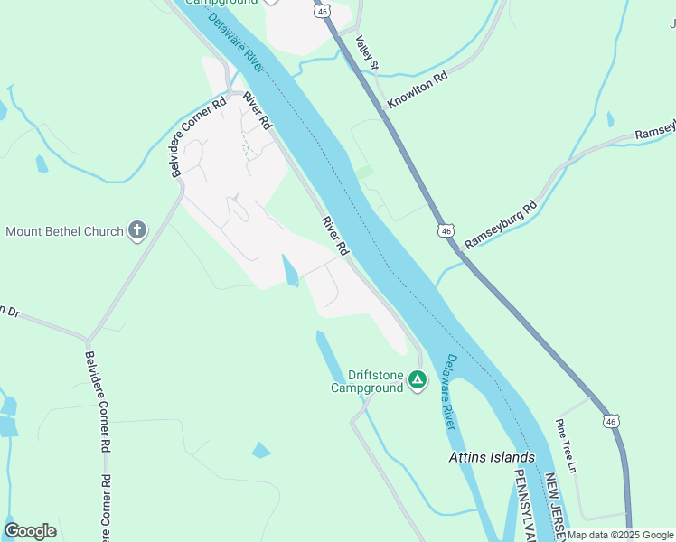 map of restaurants, bars, coffee shops, grocery stores, and more near 18 Meadow Drive in Mount Bethel