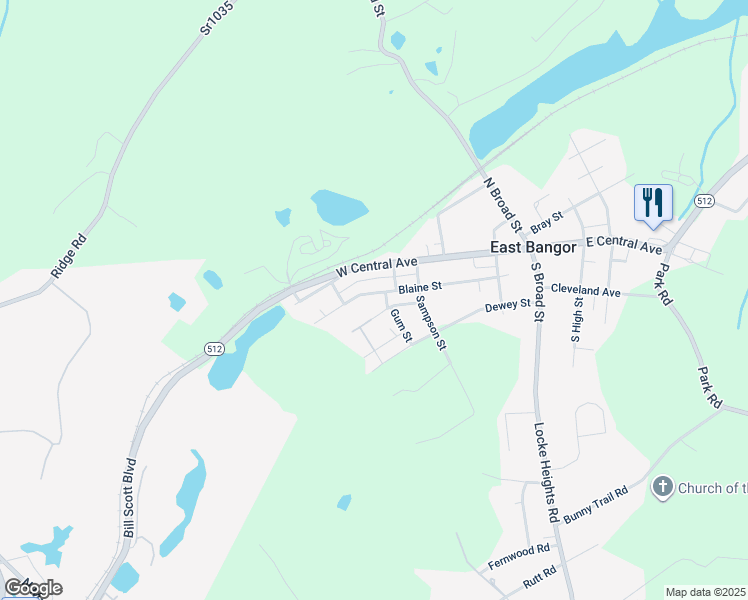 map of restaurants, bars, coffee shops, grocery stores, and more near 427 Blaine Street in Bangor