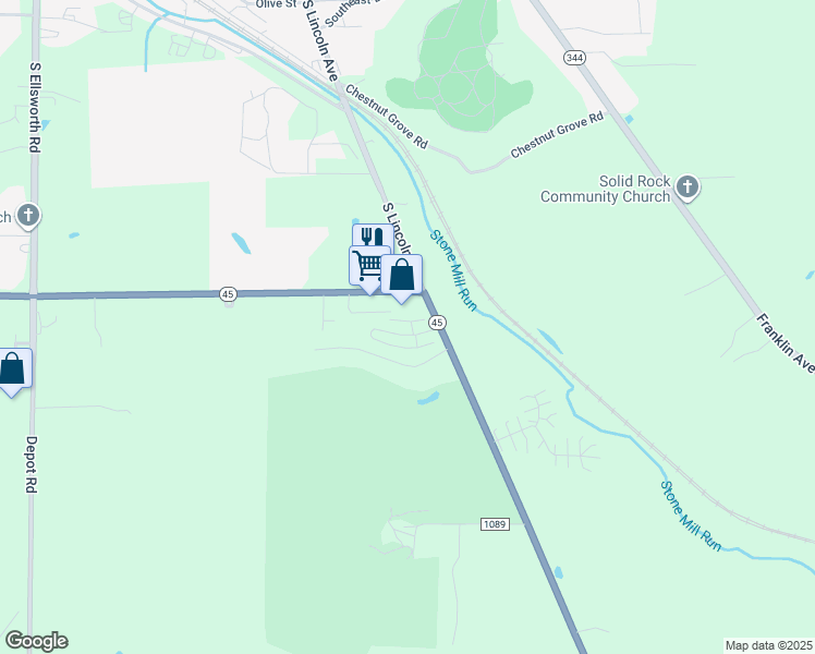 map of restaurants, bars, coffee shops, grocery stores, and more near 1302 Pembrooke Drive in Salem
