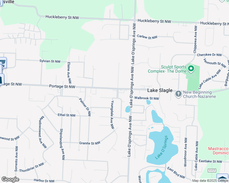 map of restaurants, bars, coffee shops, grocery stores, and more near 6056 Portage Street Northwest in North Canton