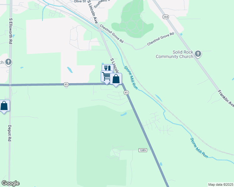 map of restaurants, bars, coffee shops, grocery stores, and more near 1302 Pembrooke Drive in Salem