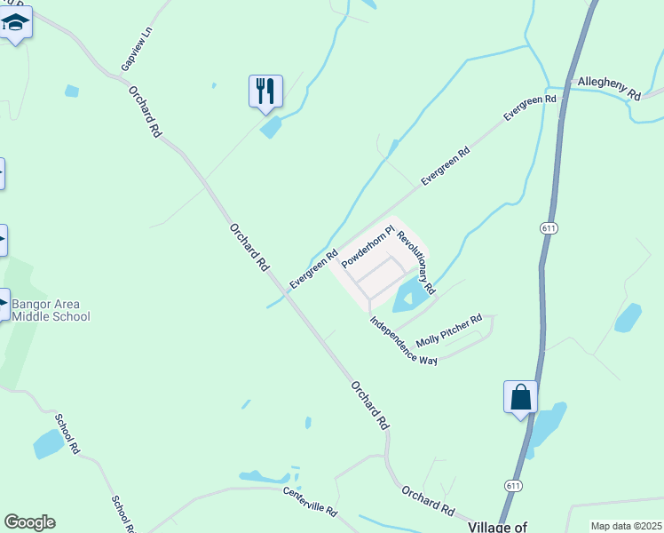 map of restaurants, bars, coffee shops, grocery stores, and more near 10 Independence Way in Mount Bethel