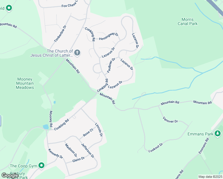 map of restaurants, bars, coffee shops, grocery stores, and more near 1 Frost Court in Roxbury Township