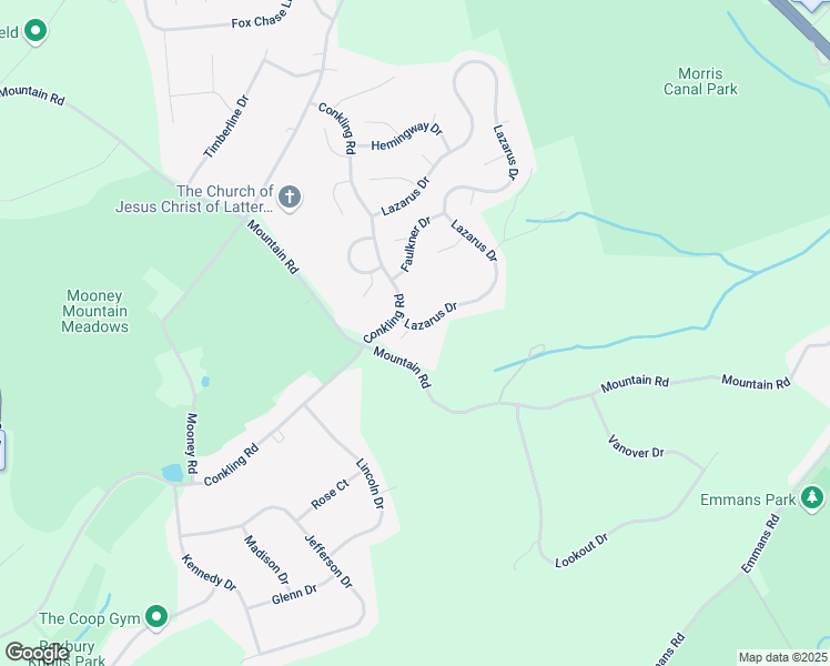 map of restaurants, bars, coffee shops, grocery stores, and more near 1 Frost Court in Roxbury Township