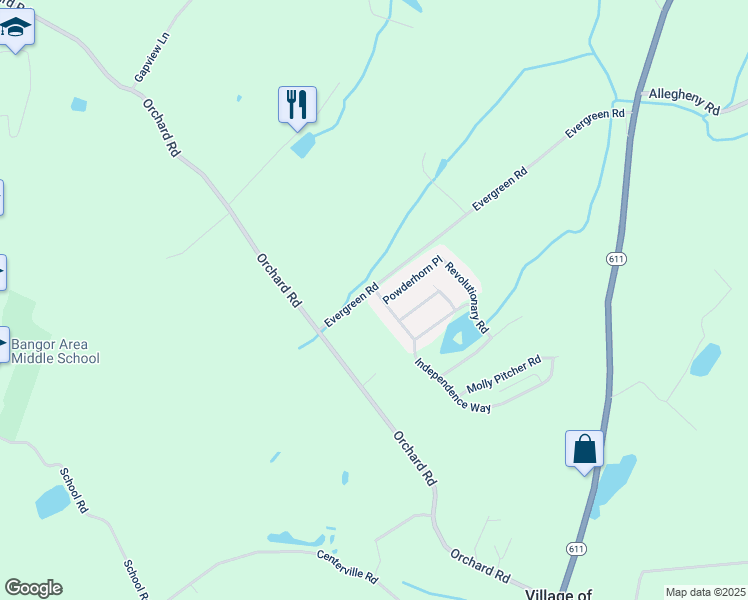 map of restaurants, bars, coffee shops, grocery stores, and more near 2 Independence Way in Mount Bethel