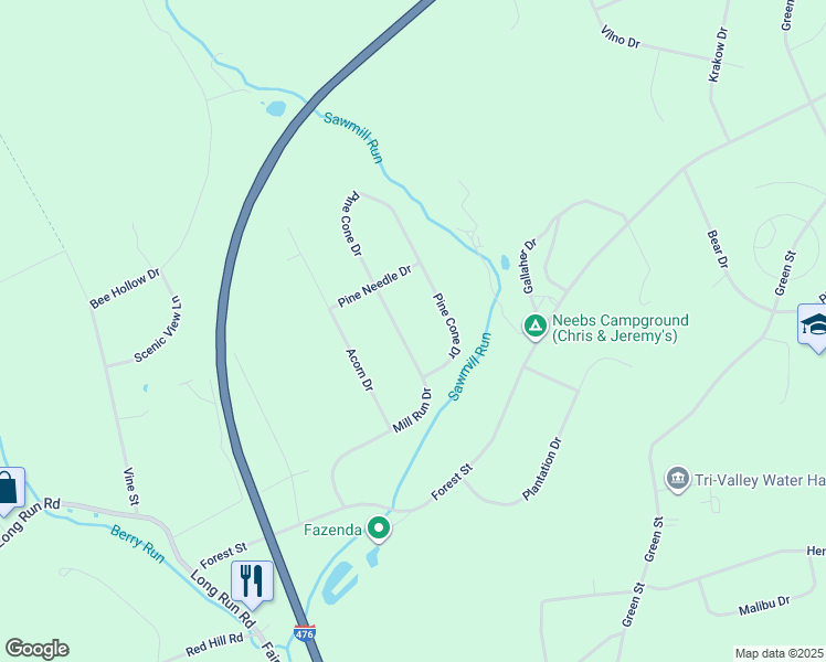 map of restaurants, bars, coffee shops, grocery stores, and more near 465 Mill Run Drive in Lehighton