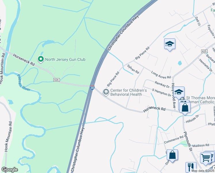 map of restaurants, bars, coffee shops, grocery stores, and more near 10 Big Piece Road in Fairfield