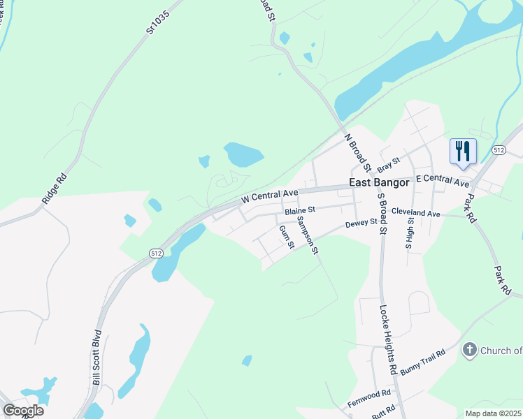map of restaurants, bars, coffee shops, grocery stores, and more near 446 Blaine Street in Bangor