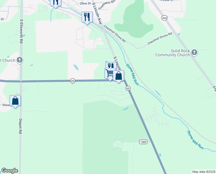 map of restaurants, bars, coffee shops, grocery stores, and more near 1029B Canterbury Lane in Salem