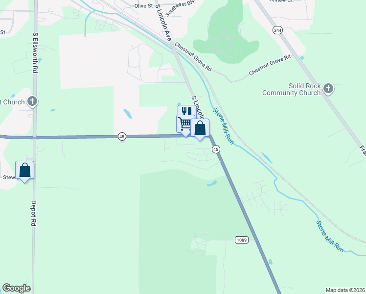 map of restaurants, bars, coffee shops, grocery stores, and more near 1029B Canterbury Lane in Salem