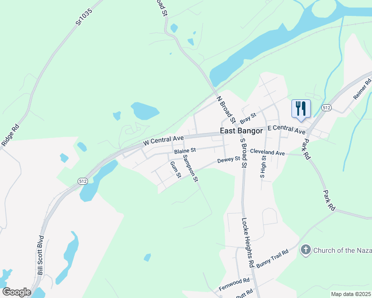 map of restaurants, bars, coffee shops, grocery stores, and more near 230 Blaine Street in Bangor