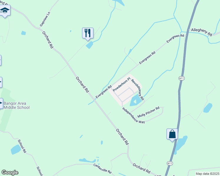 map of restaurants, bars, coffee shops, grocery stores, and more near 2 Independence Way in Mount Bethel