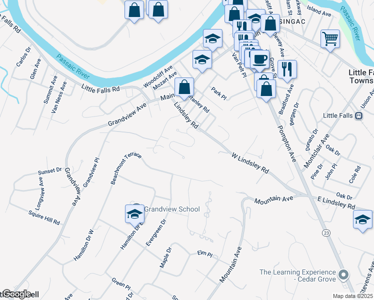 map of restaurants, bars, coffee shops, grocery stores, and more near 220 Grandview Avenue in Caldwell