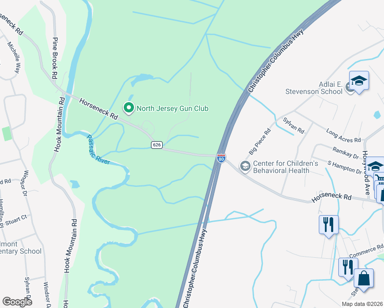 map of restaurants, bars, coffee shops, grocery stores, and more near 399 Horseneck Road in Fairfield