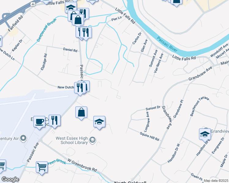 map of restaurants, bars, coffee shops, grocery stores, and more near 55 Carlos Drive in Fairfield