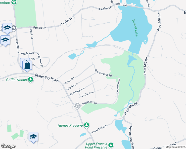 map of restaurants, bars, coffee shops, grocery stores, and more near 115 Cocks Lane in Locust Valley