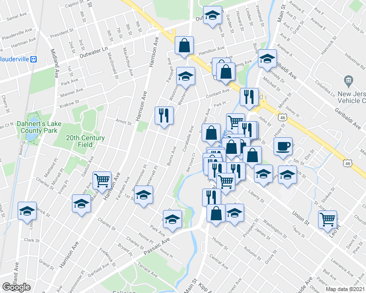 map of restaurants, bars, coffee shops, grocery stores, and more near 145 Corabelle Avenue in Lodi