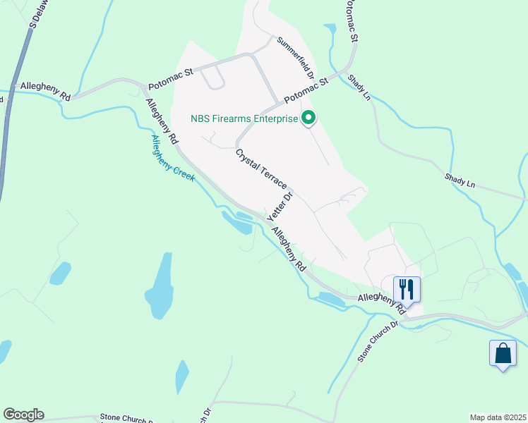 map of restaurants, bars, coffee shops, grocery stores, and more near 400 Allegheny Road in Mount Bethel