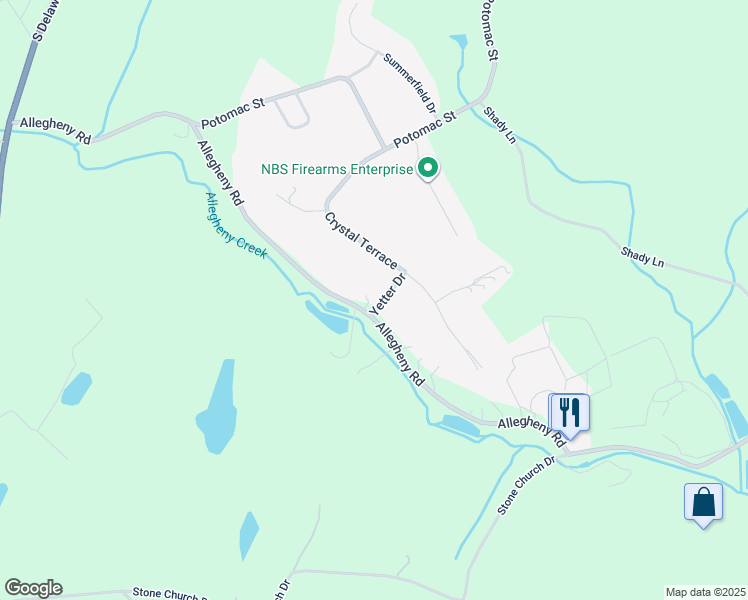 map of restaurants, bars, coffee shops, grocery stores, and more near 400 Allegheny Road in Mount Bethel
