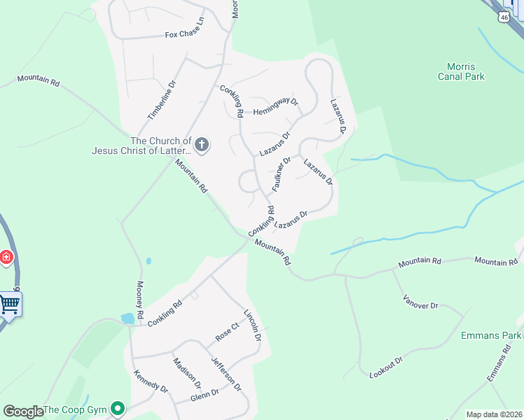 map of restaurants, bars, coffee shops, grocery stores, and more near 3 Irving Court in Roxbury Township