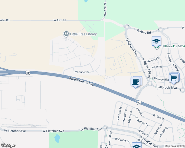 map of restaurants, bars, coffee shops, grocery stores, and more near 1329 West Lander Drive in Lincoln