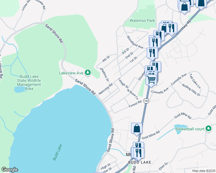 map of restaurants, bars, coffee shops, grocery stores, and more near 63 County Road 649 in Mount Olive