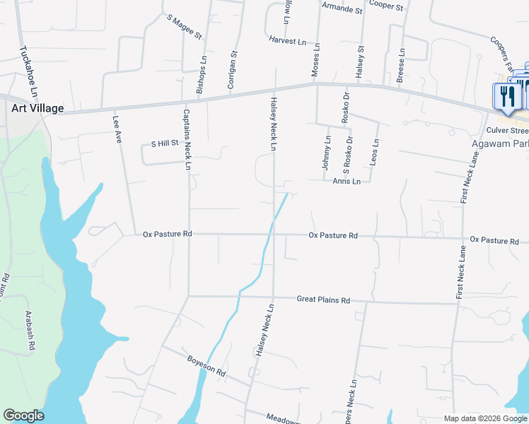 map of restaurants, bars, coffee shops, grocery stores, and more near 199 Halsey Neck Lane in Southampton
