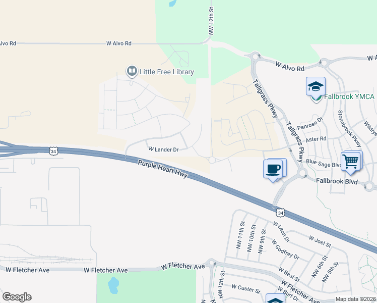 map of restaurants, bars, coffee shops, grocery stores, and more near 1329 West Lander Drive in Lincoln