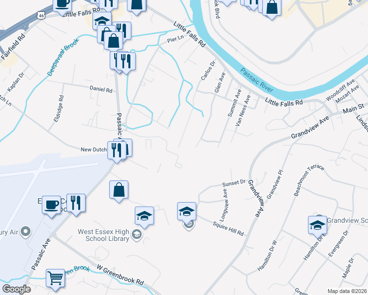 map of restaurants, bars, coffee shops, grocery stores, and more near 55 Carlos Drive in Fairfield