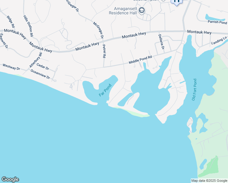 map of restaurants, bars, coffee shops, grocery stores, and more near 49 Far Pond Road in Southampton