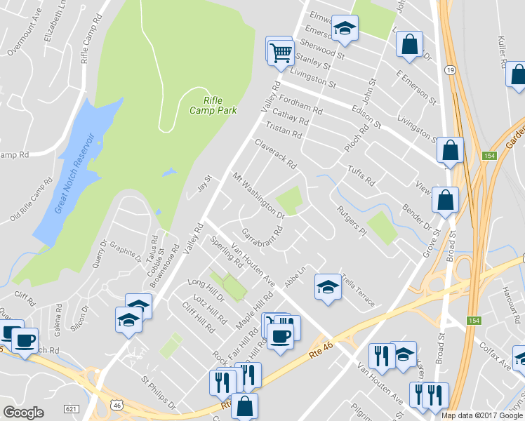map of restaurants, bars, coffee shops, grocery stores, and more near 1 Henoch Avenue in Clifton