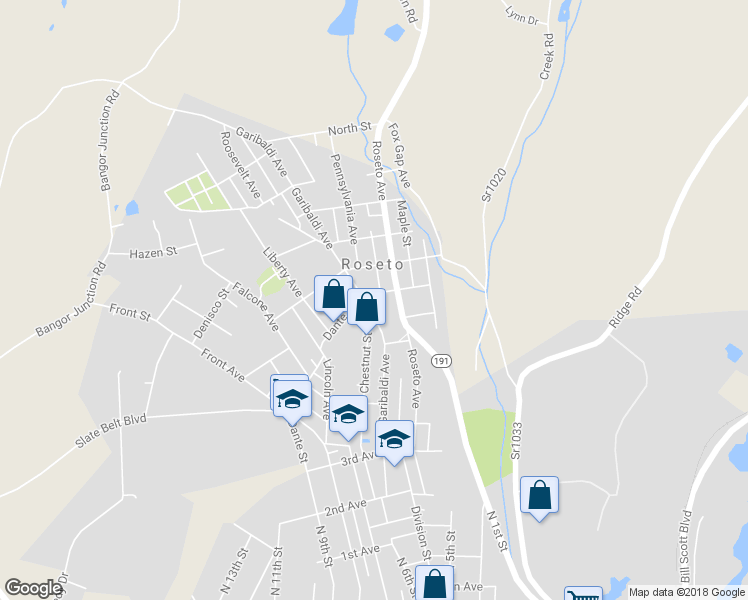 map of restaurants, bars, coffee shops, grocery stores, and more near 203 Garibaldi Avenue in Roseto